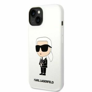 Puzdro Karl Lagerfeld Liquid Silicone Ikonik NFT iPhone 14 Plus - biele vyobraziť