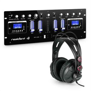 Resident DJ DJ405USB-BK 4-kanálový DJ mixážny pult vrátane štúdiových slúchadiel vyobraziť