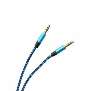 Textilný AUX kábel 2 x 3.5 mm jack modro - čierny vyobraziť