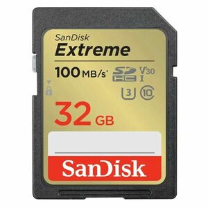 SANDISK EXTREME 32GB MEMORY CARD UP TO 100MB/S, UHS-I, CLASS 10, U3, V30 vyobraziť