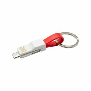 mobilNET mikro kľúčenka 3v1, USB-TypeC-Lightning, (bulk), červená vyobraziť