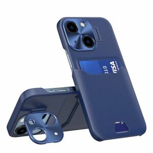 MG Leather Stand kryt na iPhone 14 Plus, modrý vyobraziť