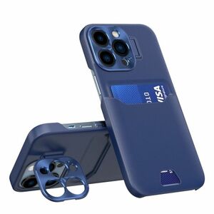 MG Leather Stand kryt na iPhone 14 Pro, modrý vyobraziť