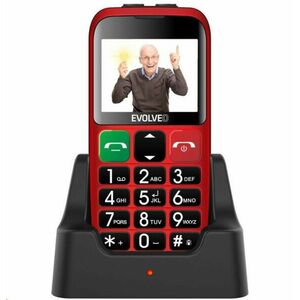 EVOLVEO EasyPhone EB, mobilný telefón pre seniorov s nabíjacím stojanom, červená vyobraziť