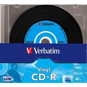 VERBATIM CD-R(10-Pack)Slim/Vinyl/DLP/52x/700MB vyobraziť