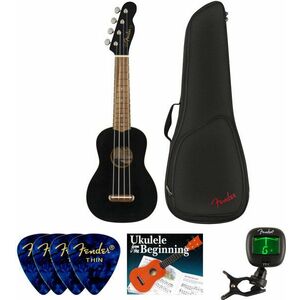 Fender Venice Soprano Ukulele WN Black SET Sopránové ukulele Black vyobraziť