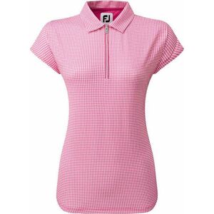 Footjoy Houndstooth Print Cap Sleeve Womens Polo Shirt Hot Pink XS vyobraziť