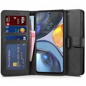 Tech-Protect Wallet knižkové kožené puzdro na Motorola Moto G22 / E32 / E32S, čierne vyobraziť