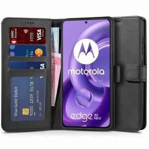 Tech-Protect Wallet knižkové kožené puzdro na Motorola Edge 30 Neo, čierne vyobraziť