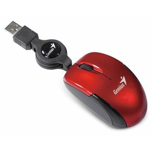 GENIUS myš MicroTraveler V2/ drôtová/ 1200 dpi/ USB/ červená vyobraziť