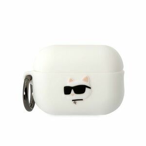 Karl Lagerfeld 3D Logo NFT Choupette Head Silikonové Pouzdro pro Airpods Pro 2 White vyobraziť