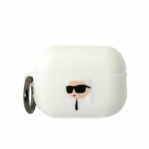 Karl Lagerfeld 3D Logo NFT Karl Head Silikonové Pouzdro pro Airpods Pro 2 White vyobraziť