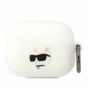 Karl Lagerfeld 3D Logo NFT Choupette Head Silikonové Pouzdro pro Airpods Pro White vyobraziť