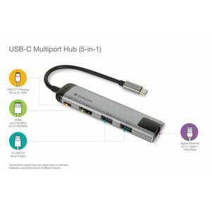 Verbatim USB-C dokovací stanice na USB-C 3.1, 2x USB-A 3.0, HDMI a Gigabit Ethernet vyobraziť
