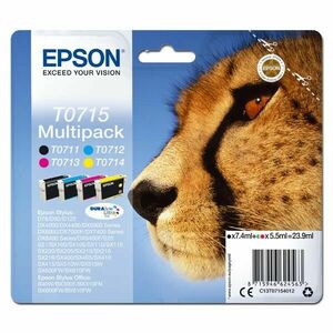 EPSON T0715 (C13T07154012) - originálna cartridge, čierna + farebná, 1x7, 4ml/3x5, 5ml vyobraziť