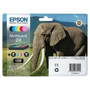 EPSON T2428 (C13T24284011) - originálna cartridge, čierna + farebná, 3x5, 1ml/3x4, 6ml vyobraziť