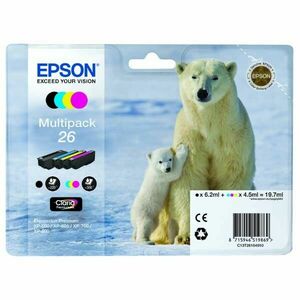 EPSON T2616 (C13T26164010) - originálna cartridge, čierna + farebná, 1x6, 2ml/3x4, 5ml vyobraziť