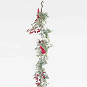 Eurolamp Vianočné dekorácie vetva s bobuľami a vtáčikmi, 153 cm, 1 ks vyobraziť