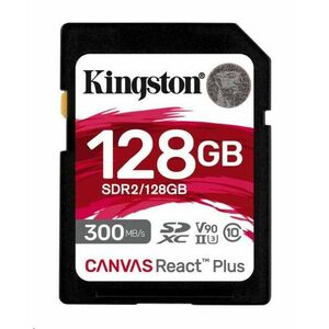 Kingston 128 GB Canvas React Plus SDXC UHS-II 300 R/260 W U3 V90 pre Full HD/4K/8K vyobraziť