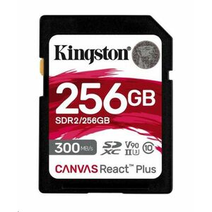 Kingston 256 GB Canvas React Plus SDXC UHS-II 300 R/260 W U3 V90 pre Full HD/4K/8K vyobraziť