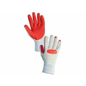 Povrstvené rukavice BLANCHE, bielo-oranžové, veľ. 10 vyobraziť