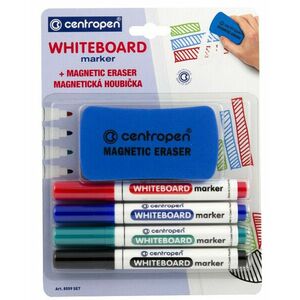 Značkovač Centropen 8559/4 + hubka na biele tabule 4 farby valcový hrot 2, 5mm vyobraziť