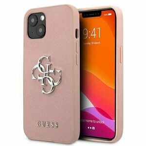 Guess case for iPhone 13 Mini 5, 4" GUHCP13SSA4GSPI pink hard case Saffiano 4G Metal Logo vyobraziť