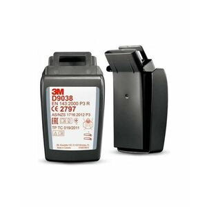 D9038, 3M™ Secure Click Časticový filter s pevným puzdrom radu D9000-Pevné, jeden pár vyobraziť
