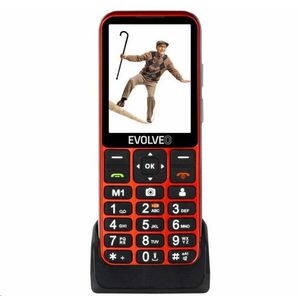 EVOLVEO EasyPhone LT, mobilný telefón pre seniorov s nabíjacím stojanom, červená vyobraziť