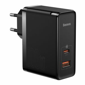 Baseus GaN5 Pro sieťová nabíjačka USB / USB-C 100W QC PD, čierna (CCGP090201) vyobraziť