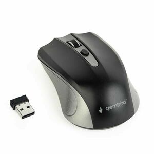 GEMBIRD myš MUSW-4B-04-GB, šedo-čierna, bezdrôtová, USB nano receiver vyobraziť