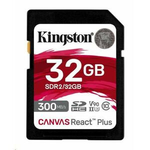 Kingston 32 GB Canvas React Plus SDHC UHS-II 300 R/260 W U3 V90 pre Full HD/4K/8K vyobraziť