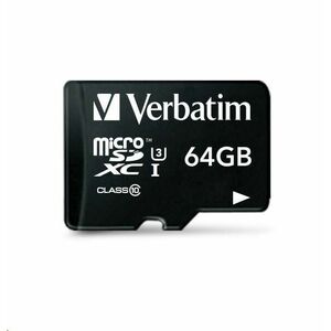 VERBATIM MicroSDXC karta 64GB Pro, U3 + adaptér vyobraziť
