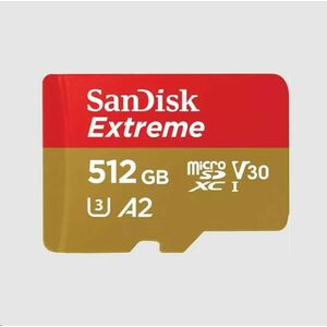 SanDisk micro SDXC karta 512GB Extreme (190 MB/s Class 10, UHS-I U3 V30) + adaptér vyobraziť