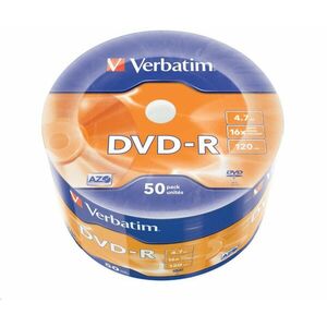 VERBATIM DVD-R (50-Pack) 16x WRAP 4.7GB MATT vyobraziť