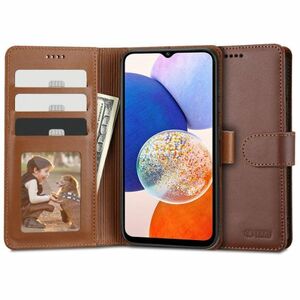 Tech-Protect Wallet knižkové puzdro na Samsung Galaxy A14 4G / 5G, hnedé vyobraziť