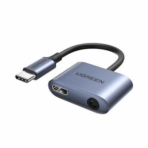 Ugreen CM231 audio adaptér USB-C - USB-C PD QC / 3.5mm jack, sivý (CM231) vyobraziť