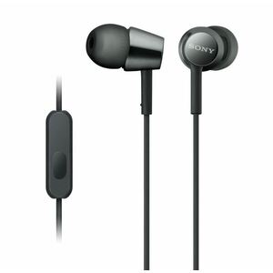 Sony MDREX155AP, černá sluchátka řady EX s ovladačem na kabelu vyobraziť