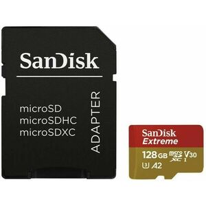 SanDisk micro SDXC karta 128GB Extreme Action Cams and Drones (190 MB/s Class 10, UHS-I U3 V30) + adaptér vyobraziť