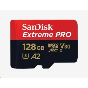 SanDisk micro SDXC karta 128GB Extreme PRO (200 MB/s Class 10, UHS-I U3 V30) + adaptér vyobraziť