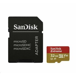 SanDisk MicroSDHC karta 32GB Extreme (100MB/s, Class 10 UHS-I V30, pre akčné kamery) + adaptér vyobraziť