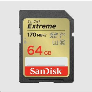 SanDisk SDXC karta 64GB Extreme (170 MB/s Class 10, UHS-I U3 V30) vyobraziť