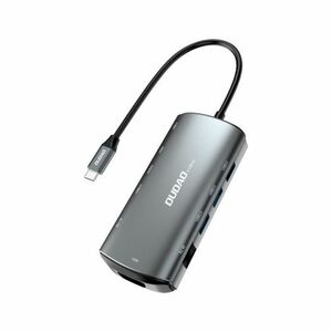 Dudao A15Pro 11in1 USB HUB adapter, sivý vyobraziť