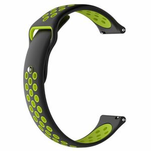 BStrap Silicone Sport remienok na Samsung Galaxy Watch 3 41mm, black/green (SXI001C0101) vyobraziť