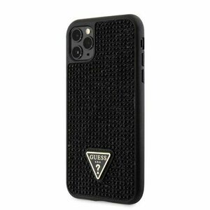 Guess Rhinestones Triangle Metal Logo Kryt pro iPhone 11 Pro Black vyobraziť