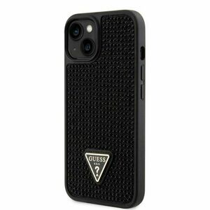 Puzdro Guess Rhinestones Triangle Metal Logo iPhone 14 - čierne vyobraziť