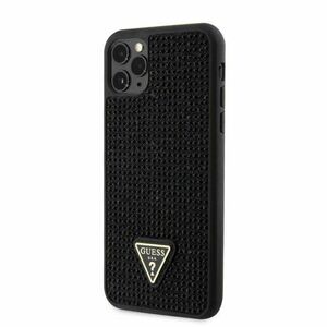 Guess Rhinestones Triangle Metal Logo Kryt pro iPhone 11 Pro Max Black vyobraziť
