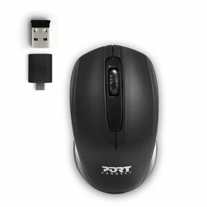 PORT CONNECT Wireless office, bezdrátová myš, USB-A/USB-C dongle, 2, 4Ghz, 1000DPI, černá vyobraziť