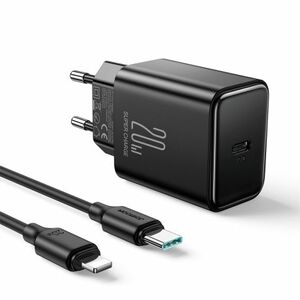 Joyroom JR-TCF06 sieťová nabíjačka USB-C 20W + kábel USB-C / Lightning, čierna vyobraziť