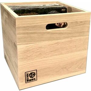 Music Box Designs 12" Vinyl Record Storage Box na LP platne Natural Oak vyobraziť